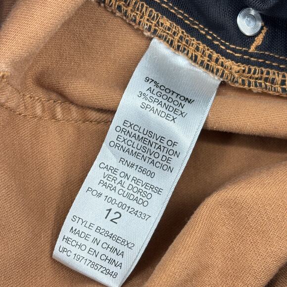 Democracy Cargo Jeans Womens Size 12 Brown Ab Solution Stretch Denim - Picture 11 of 12